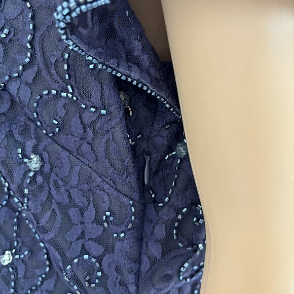 Pisarro Nights Beaded Lace Cocktail Dress - Size 10 - Picture 4 of 6